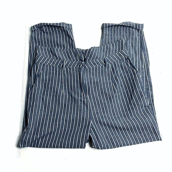 Altar’d State Blue Vertical Striped Paperbag Highwaisted Pants - Picture 1 of 5